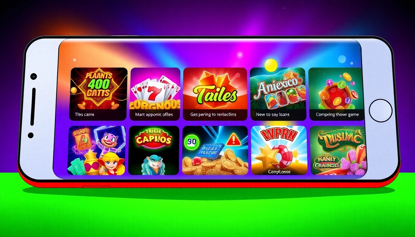 Playing the best Casino App with vibrant colors and exciting game options on a smartphone.