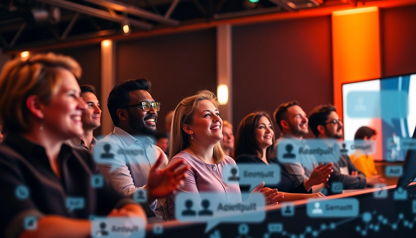 Increase engagement with a Virtual Audience System at an online event featuring enthusiastic interactions.