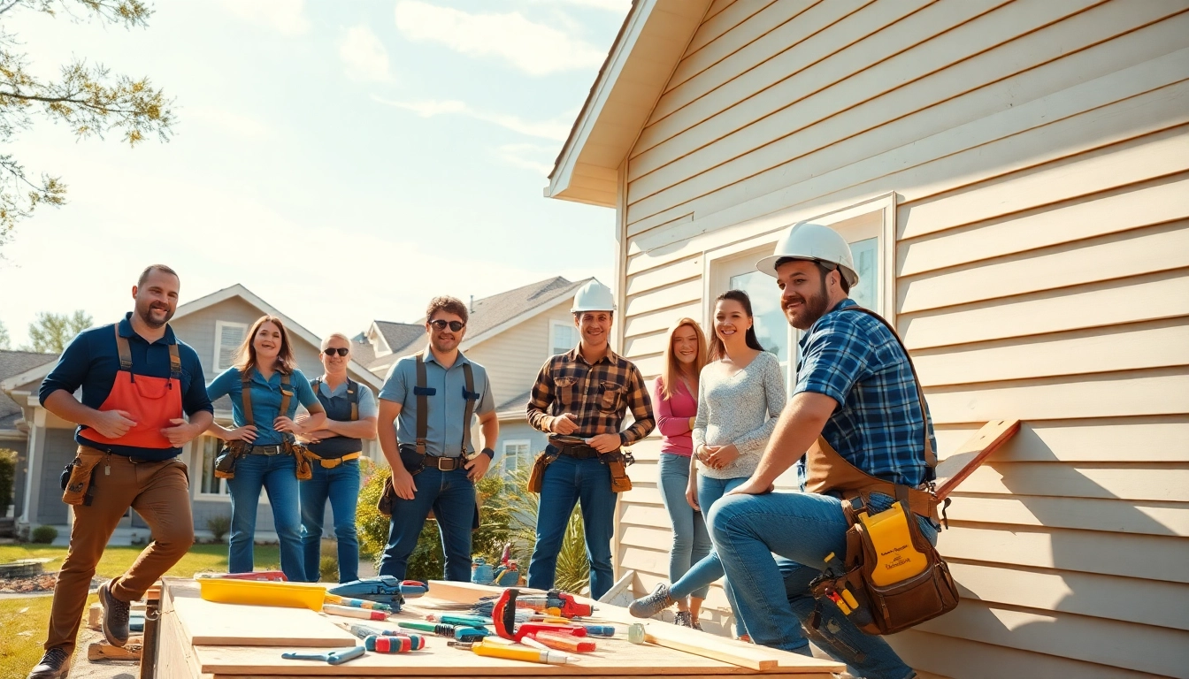 Enhance your home with expert exterior project services featuring skilled contractors at work.