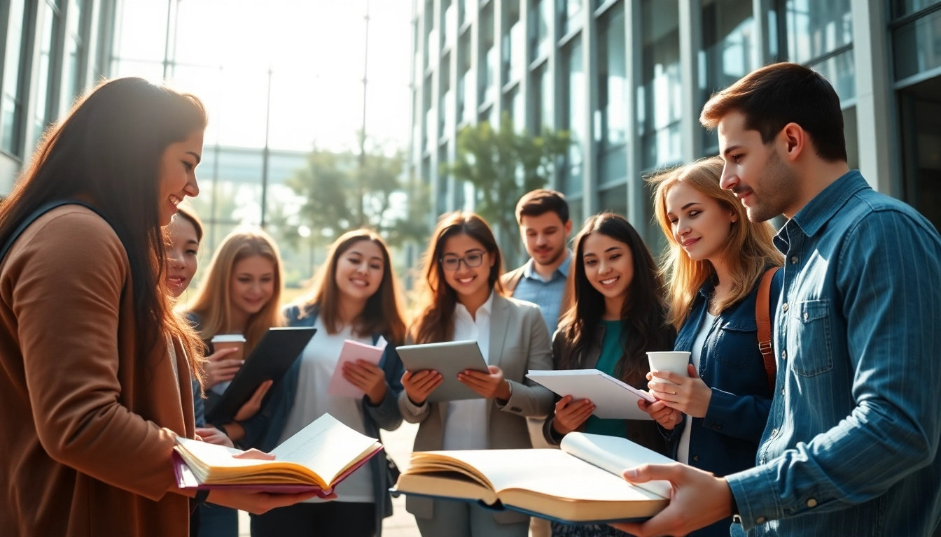 Students collaborating with an original UK degree focus in a modern university setting