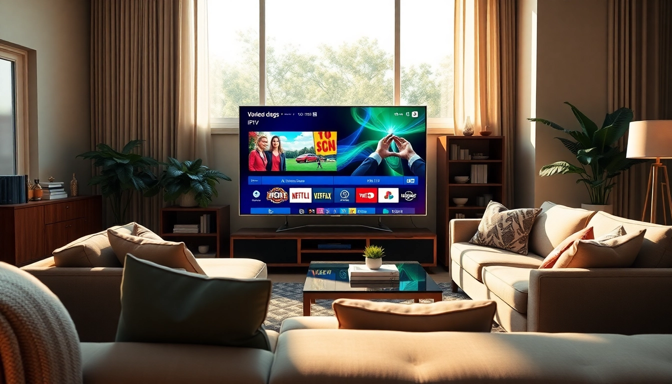 Enhance your viewing experience with IPTV Subscription USA in a modern living room setting