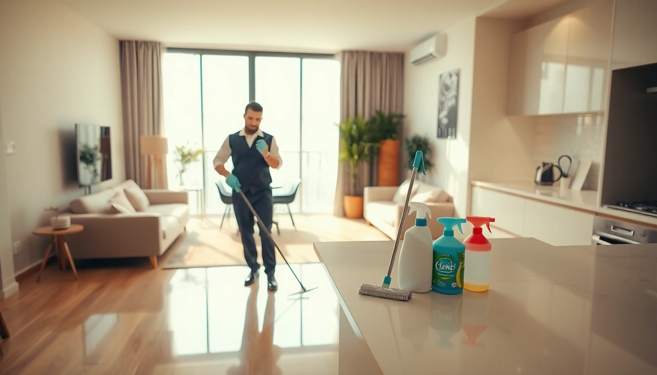 Bond cleaning Logan service ensuring a spotless living room and kitchen in Logan apartment.