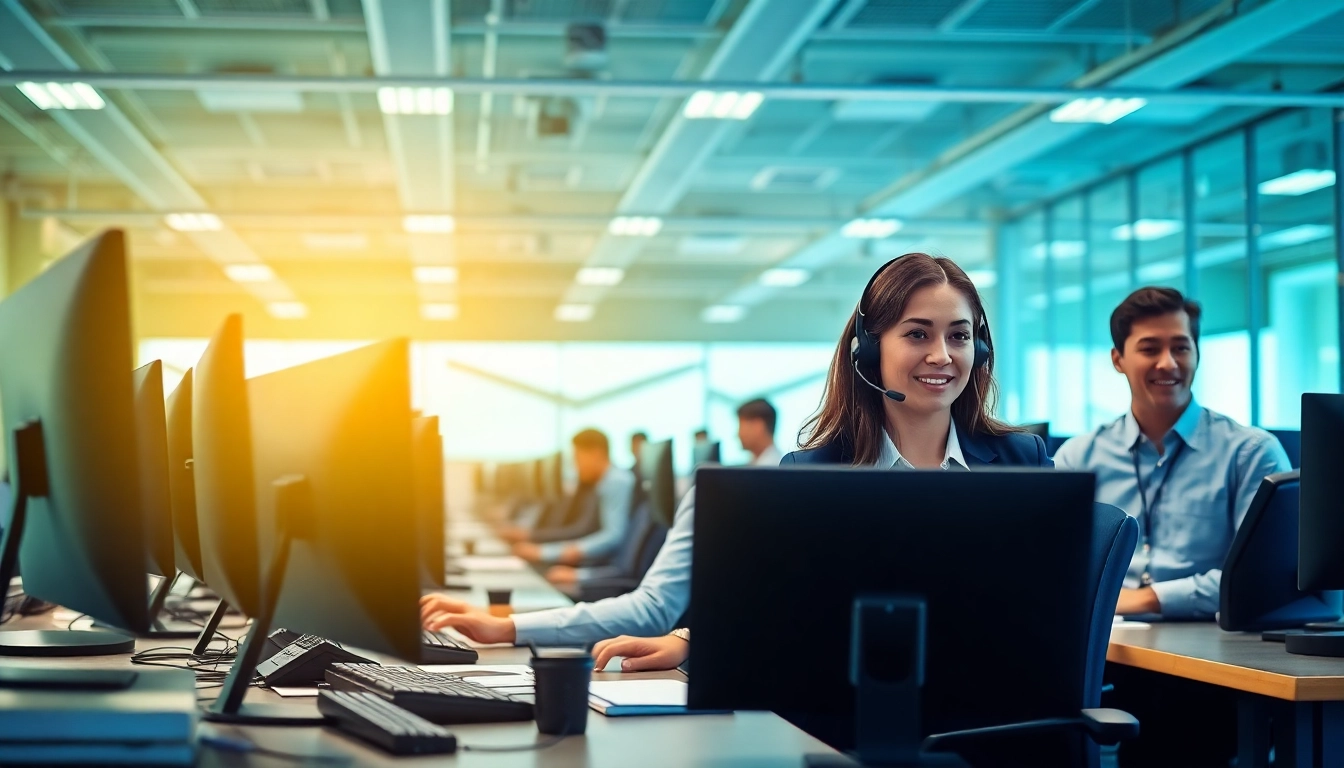 Efficient order processing services provided by professional agents in a modern call center setup.