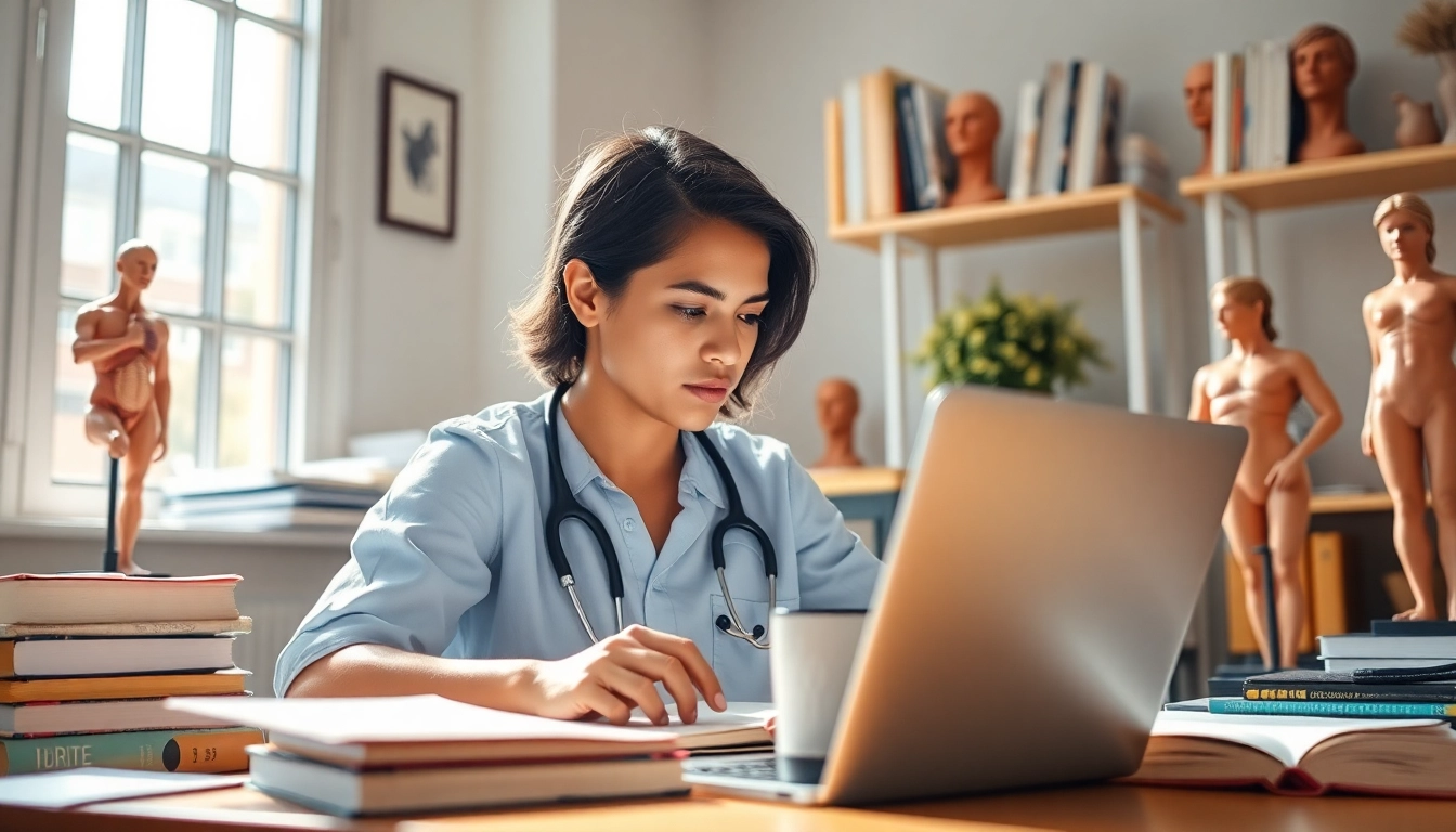 Medizinstudium ohne Test: Motivierter Medizinstudent lernt in einer einladenden Umgebung.