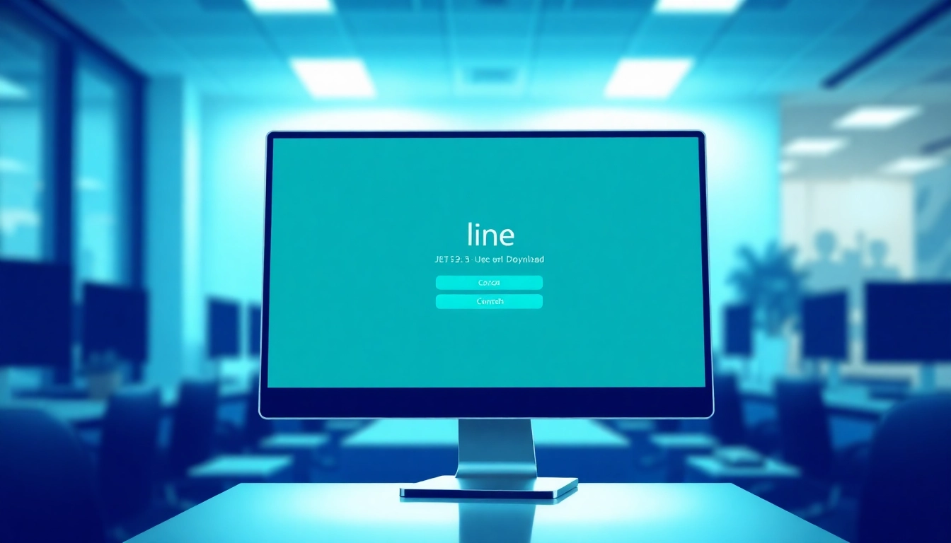 Download line電腦版官方下載 on a sleek computer screen displaying the official site for user engagement.