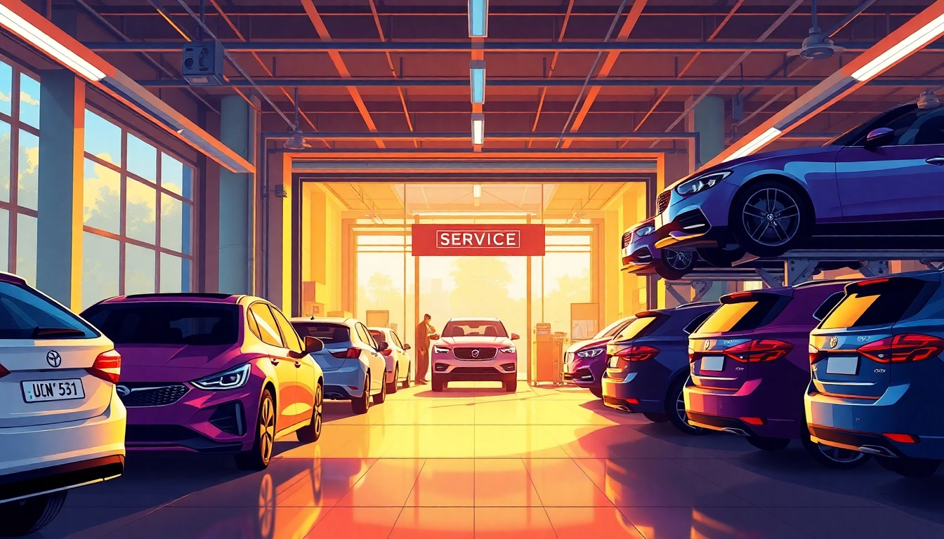 Experience exceptional car service Atlanta at a busy automotive center with professional mechanics.
