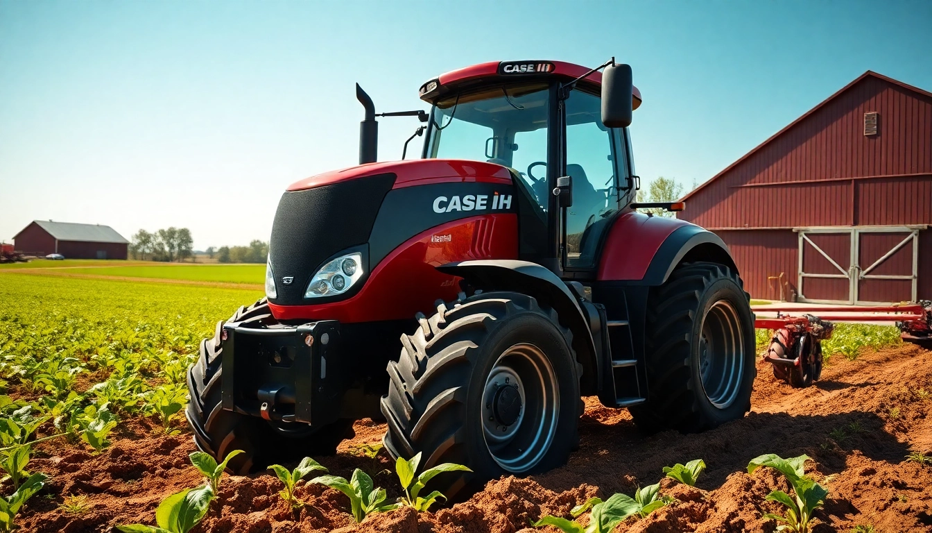 Case-ih Traktor arbeitet auf einem landwirtschaftlichen Feld, strahlt Kraft und Effizienz aus.