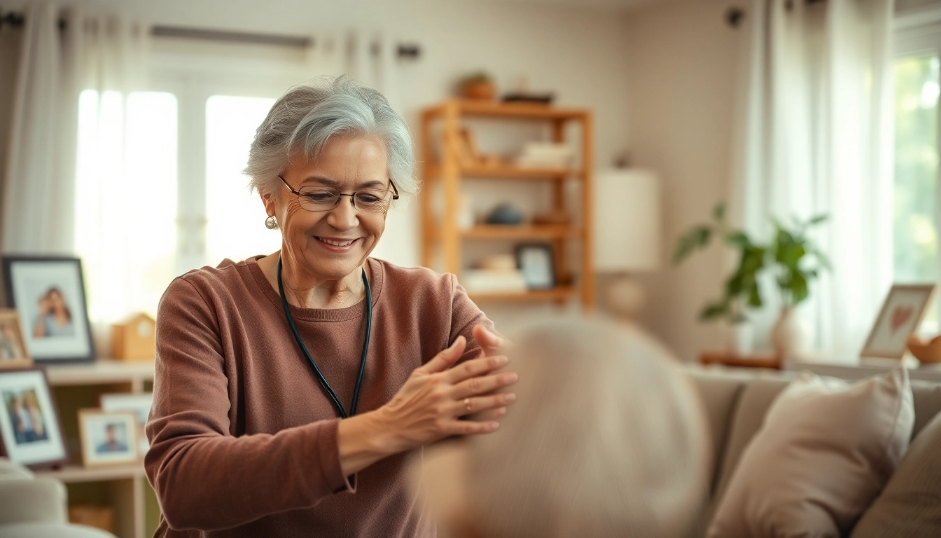 Caregiver providing compassionate senior care austin tx in a cozy, inviting home environment.