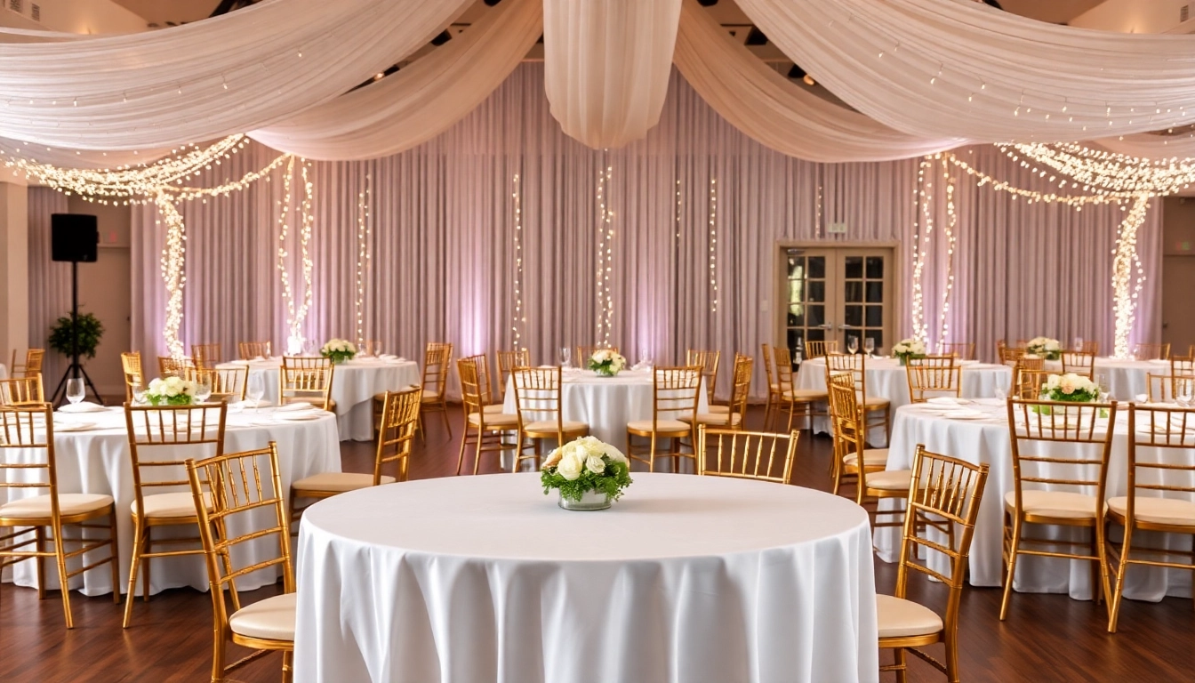 Set up for a stunning event at the trenton event center featuring elegant tables and ambient lighting.