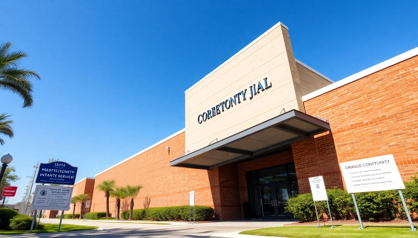 View the orange county jail showcasing its entrance and engaging rehabilitation environment.