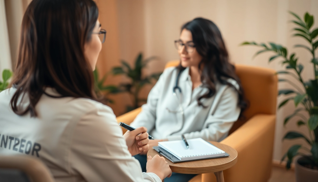 Attachment theory specialist conducting a therapy session in a calming environment.