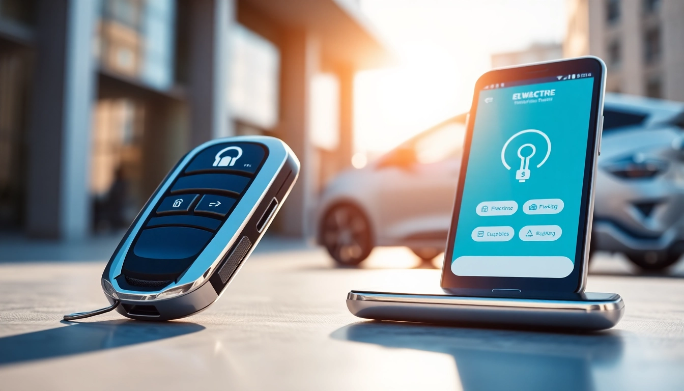 Showcase keys for electric cars highlighting modern design and technology features.