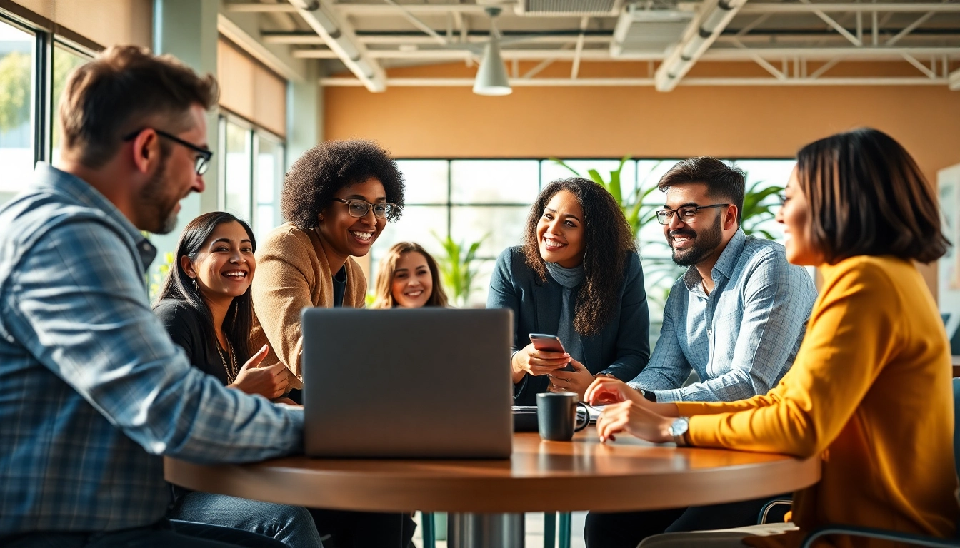 Showcasing Callzent Culture through teamwork and collaboration in a lively office environment.
