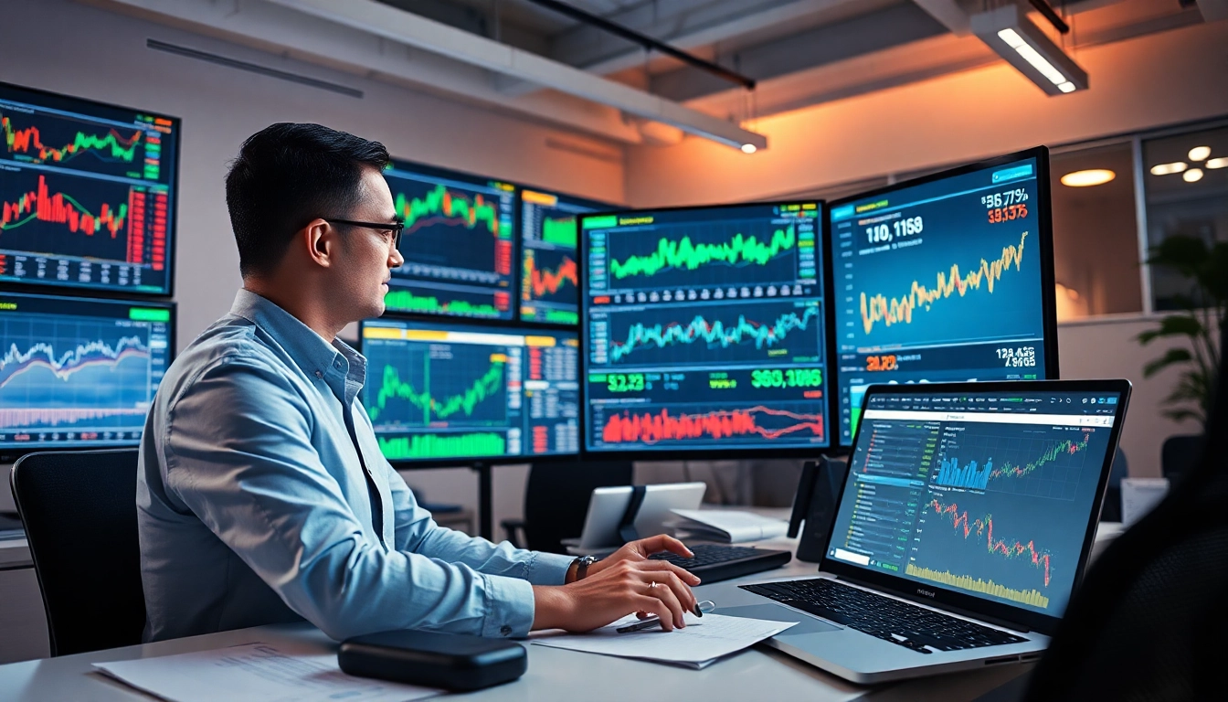 Analyze artificial intelligence stock picks in a modern financial workspace with dynamic data visualizations.