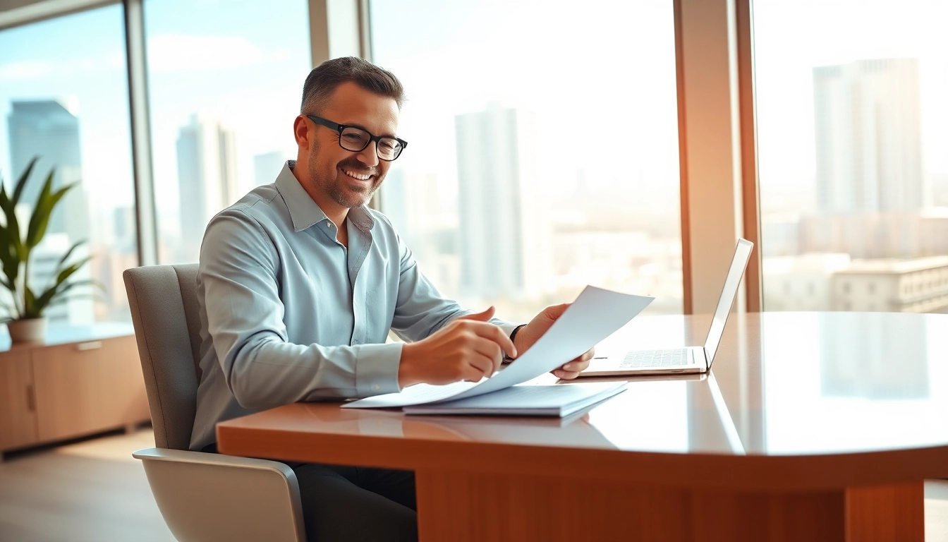 Florida Public Adjuster consulting clients in a bright, professional office.