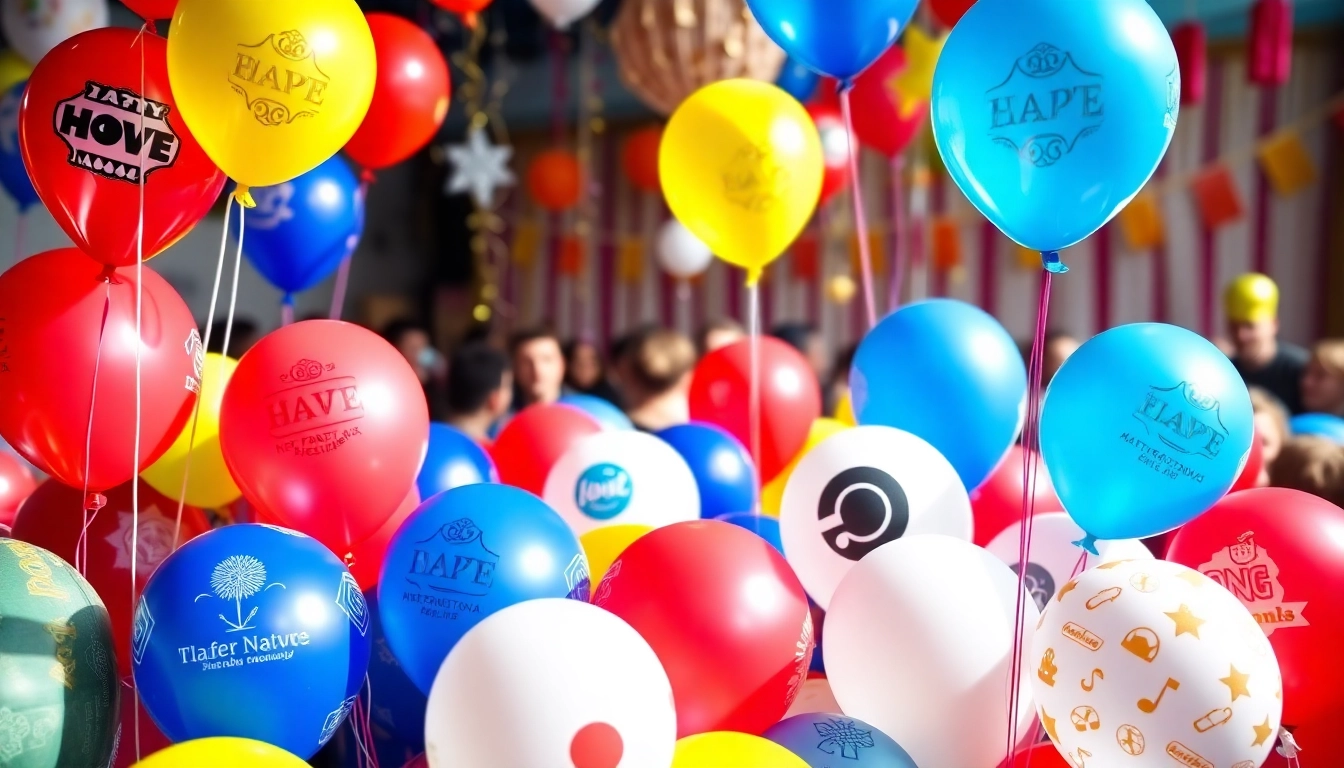 Customize Print balloons with various designs in a vibrant party atmosphere.
