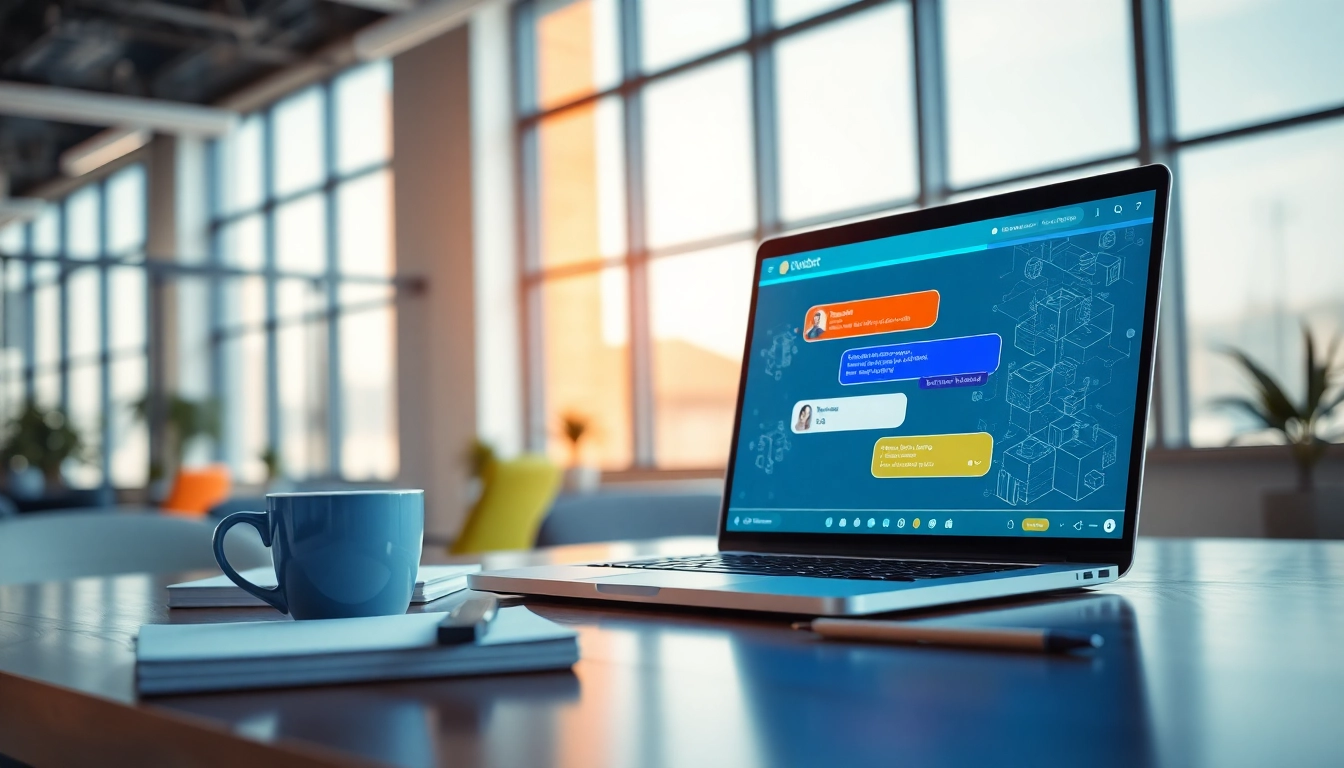Engaging chatgpt chatbot interaction on a sleek laptop in a modern workspace.