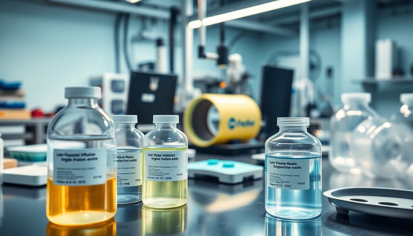 Applying infusion resins in a professional lab, emphasizing clarity and quality in manufacturing.