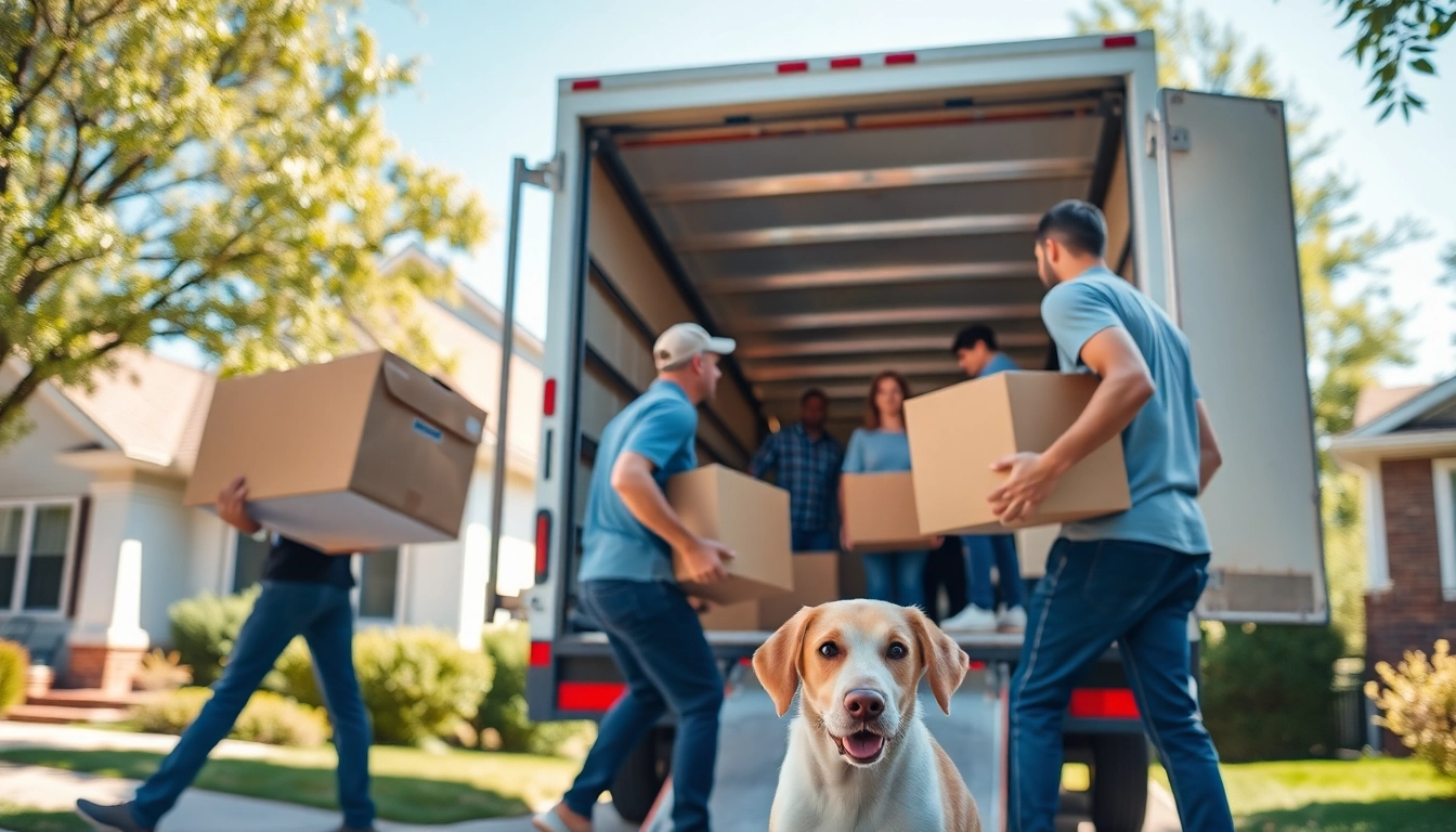 Engaging movers at https://starvanlinesmovers.com efficiently loading boxes into a truck amidst a friendly neighborhood