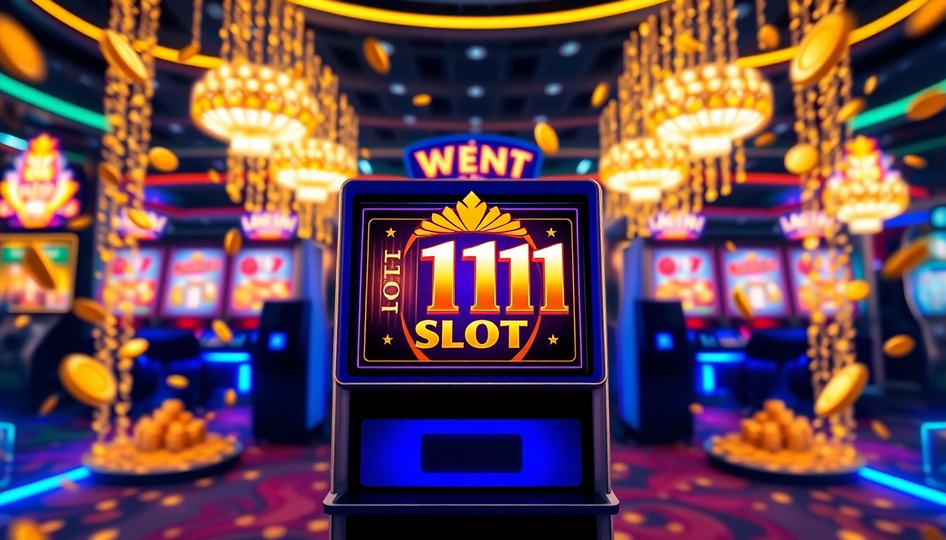 Menangkan permainan dengan luxury111 slot yang menampilkan mesin slot mewah dan koin berkilau.