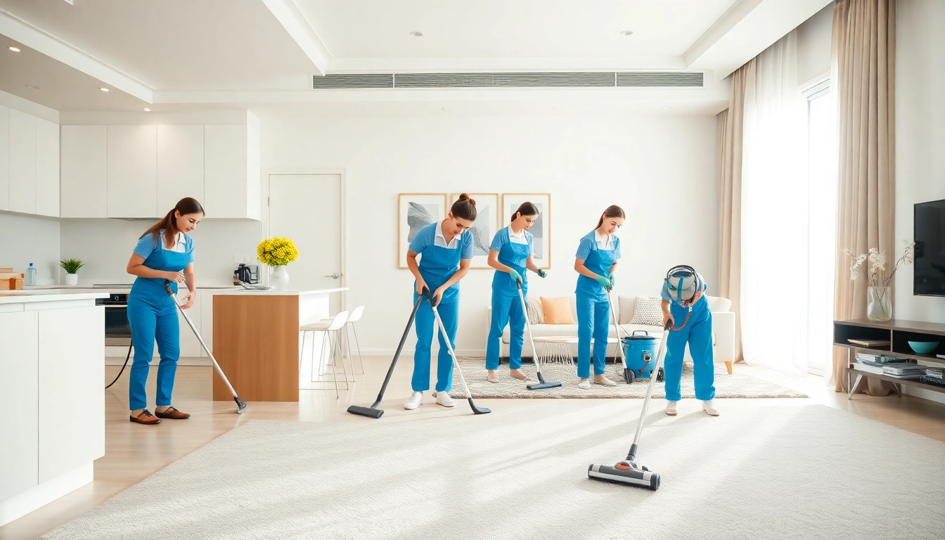 Efficient move in deep cleaning services Dubai being executed in a bright apartment by a professional team.