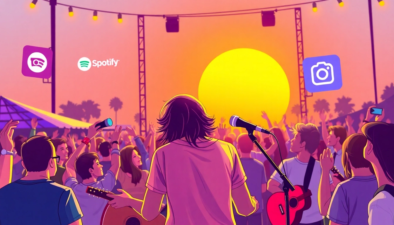 Engaging crowd enjoying music promotion services at a vibrant concert event.