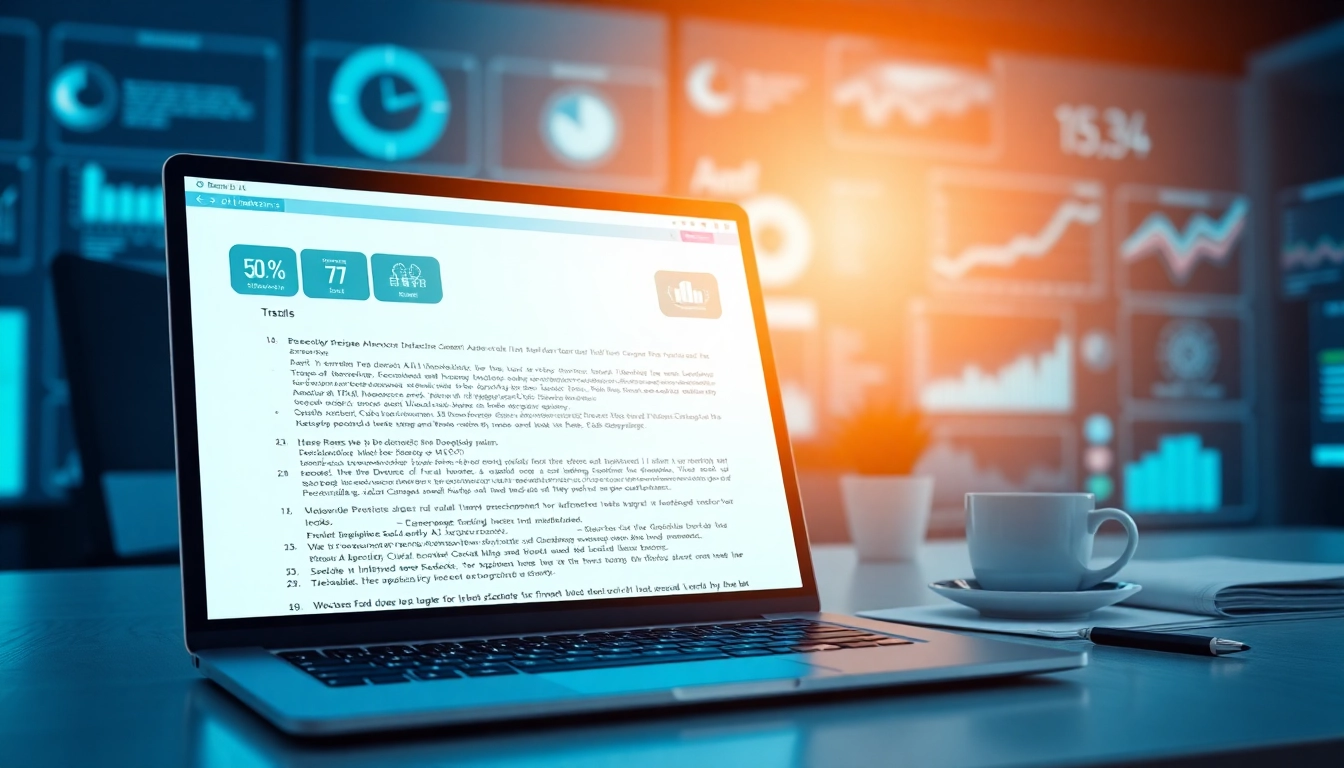 Engaging AI detector software interface analyzing text in a modern workspace.