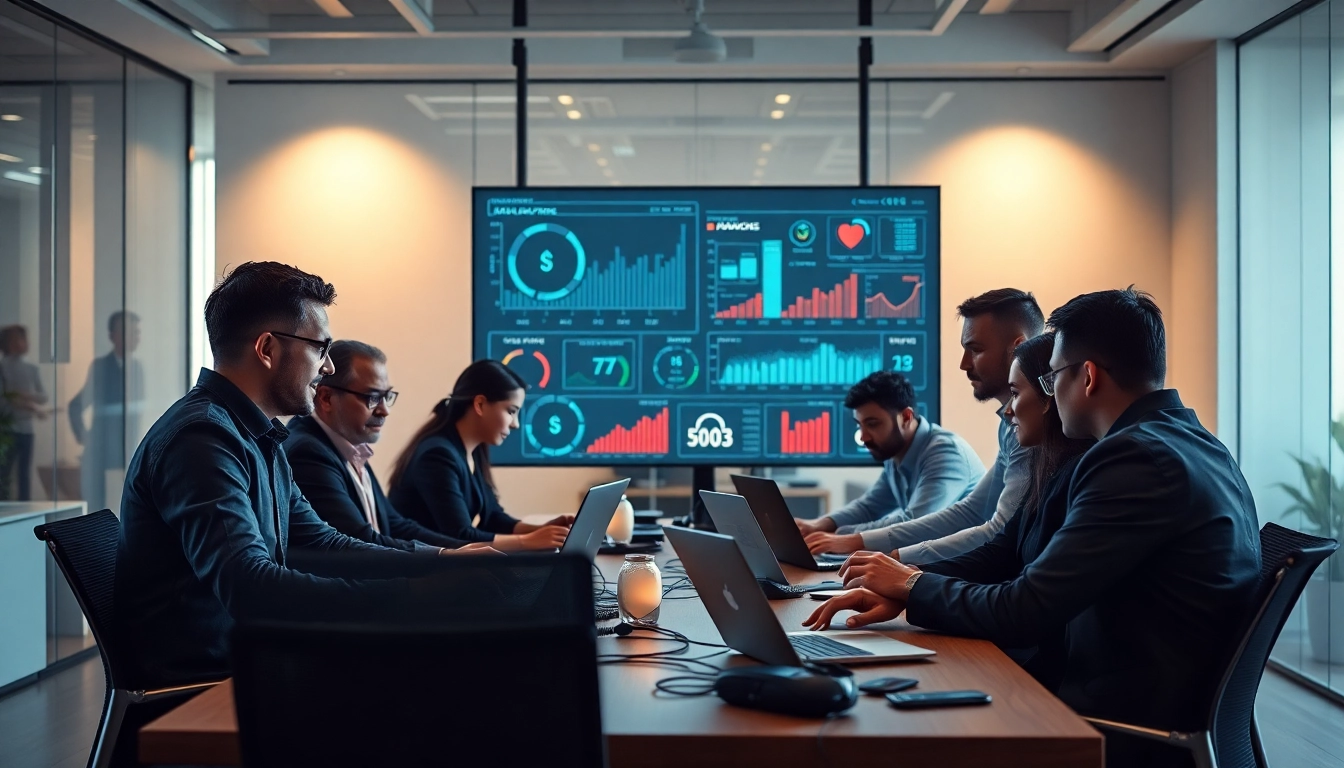Team discussing CIRT strategies in a modern office environment focused on cybersecurity.