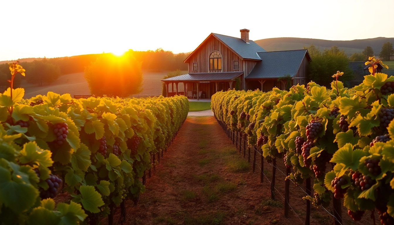 Visit a serene Winery sacramento with lush vineyards and a welcoming rustic building.