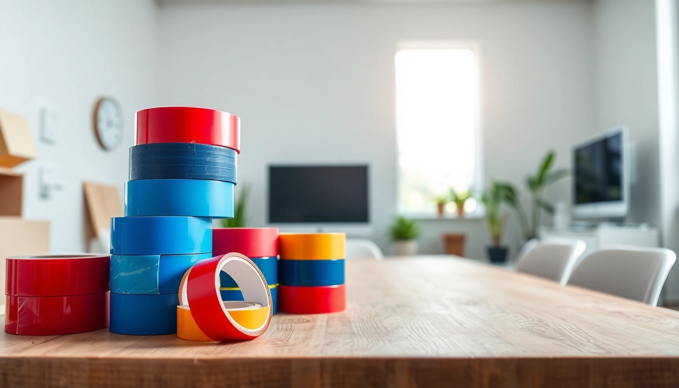 Customize and design vibrant custom tape in a modern professional workspace.