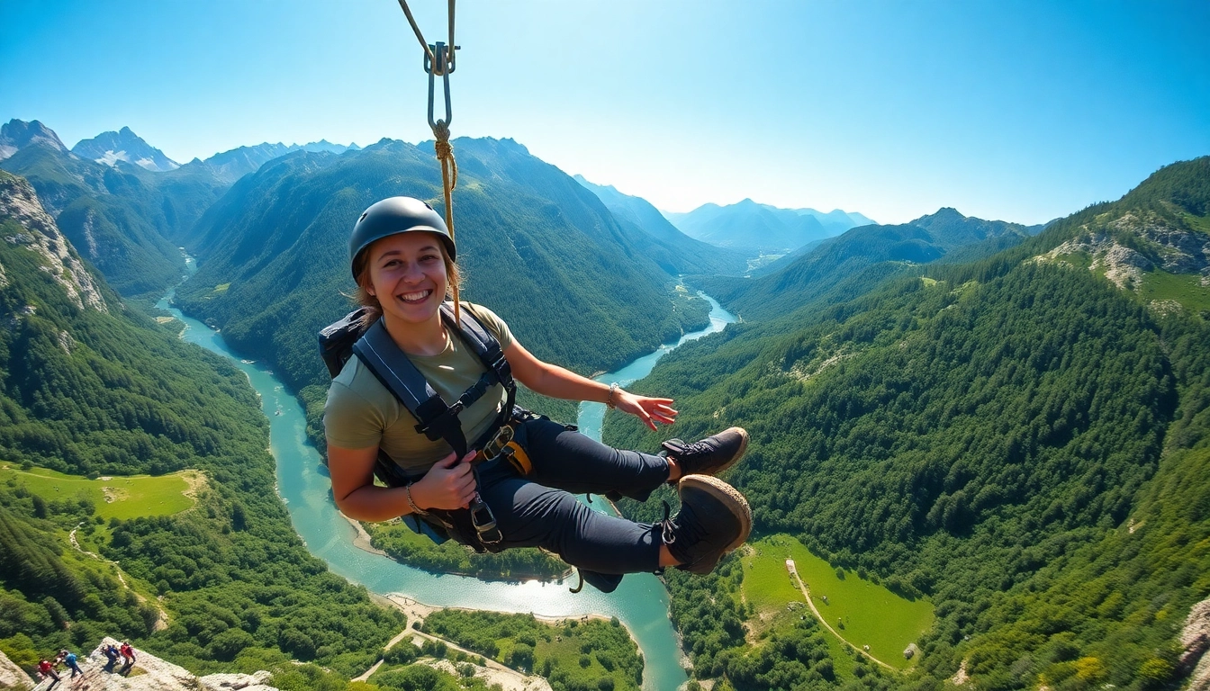 Uživajte v adrenalinskem spustu skozi Bovec zipline nad slikovitim Učja dolom.