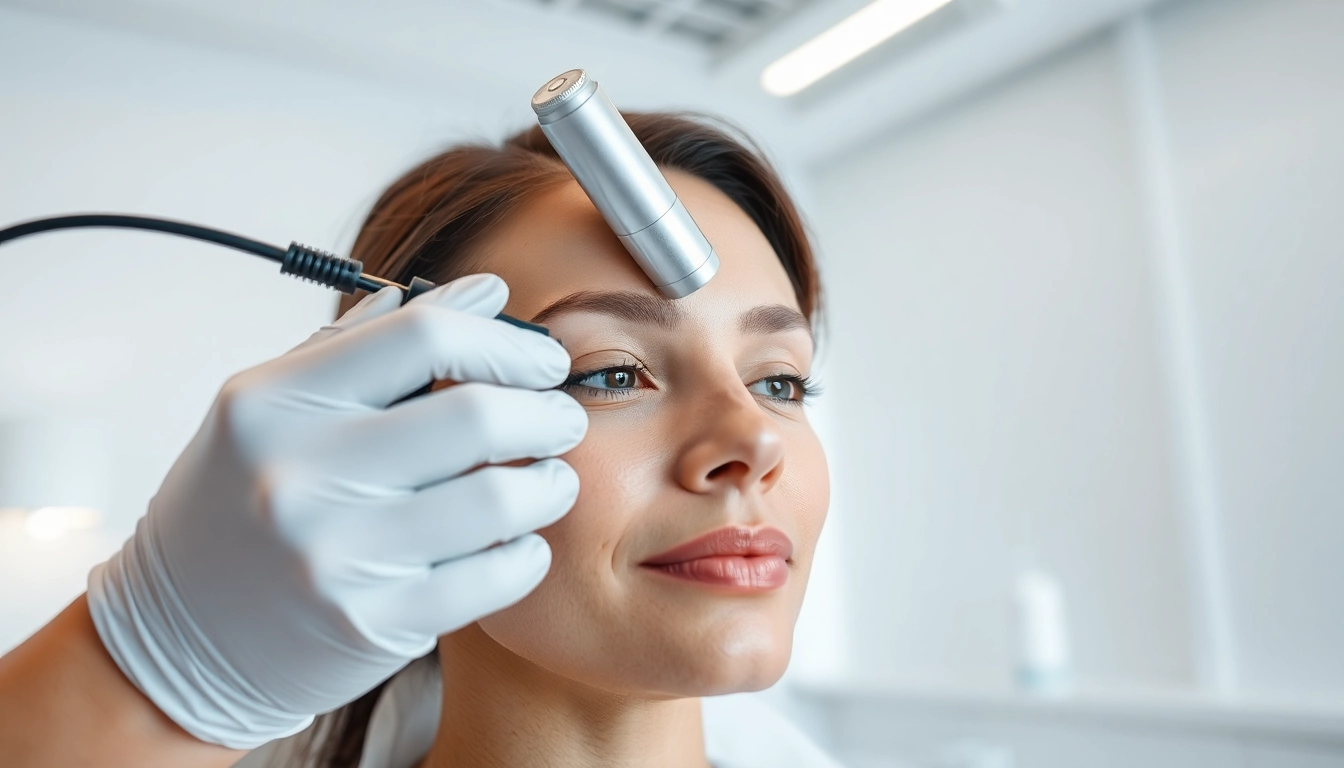 Wrinkle Treatments featuring a dermatologist applying high-tech solutions in a modern clinic.