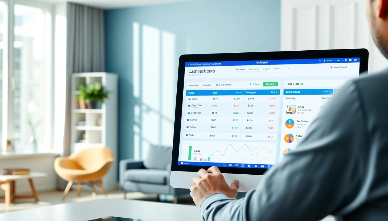 Engaging visual of the best cashback comparison tool in use, showcasing dynamic online shopping interactions.