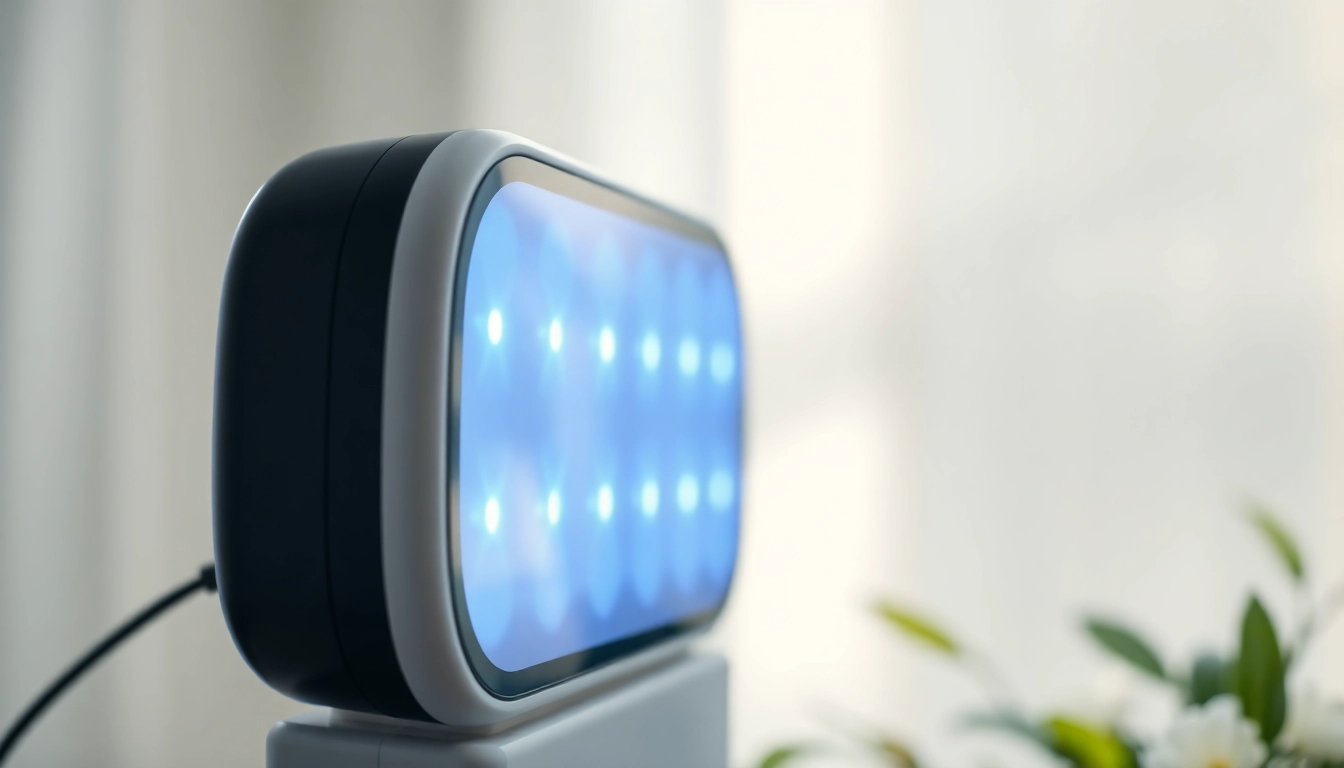 Enhance skin health with md quasar LED light therapy device showcasing its sleek design.