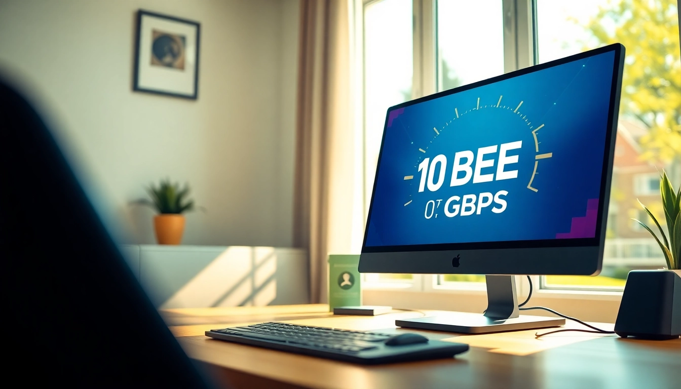 Promote Sonic Fiber Promo with a modern home office setup showcasing high-speed internet.
