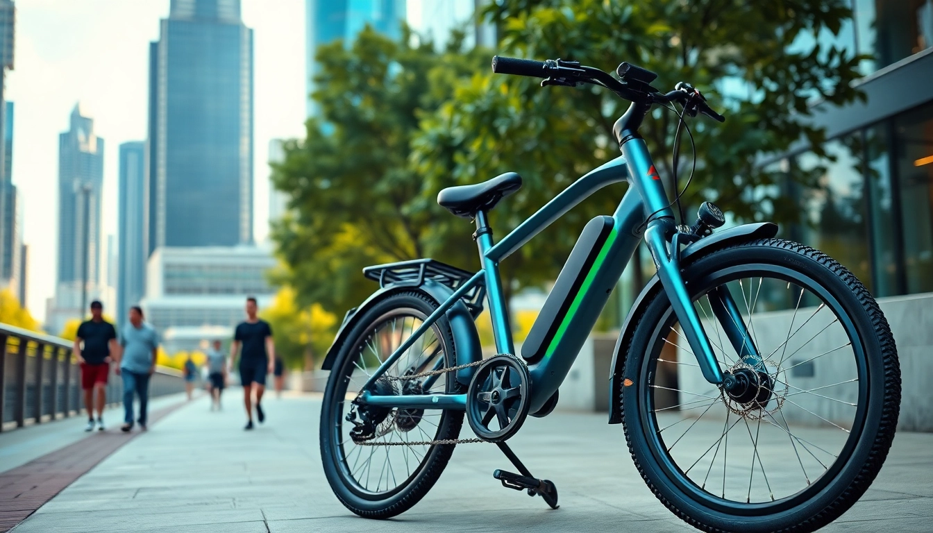 Experience the standout features of the E Ride Pro SS Street Legal electric bicycle in an urban setting.