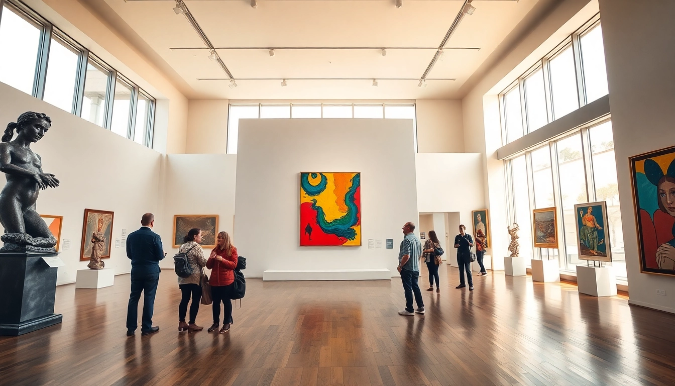 Visitors admire artistic displays at the Jerusalem Art Museum featuring contemporary artworks.