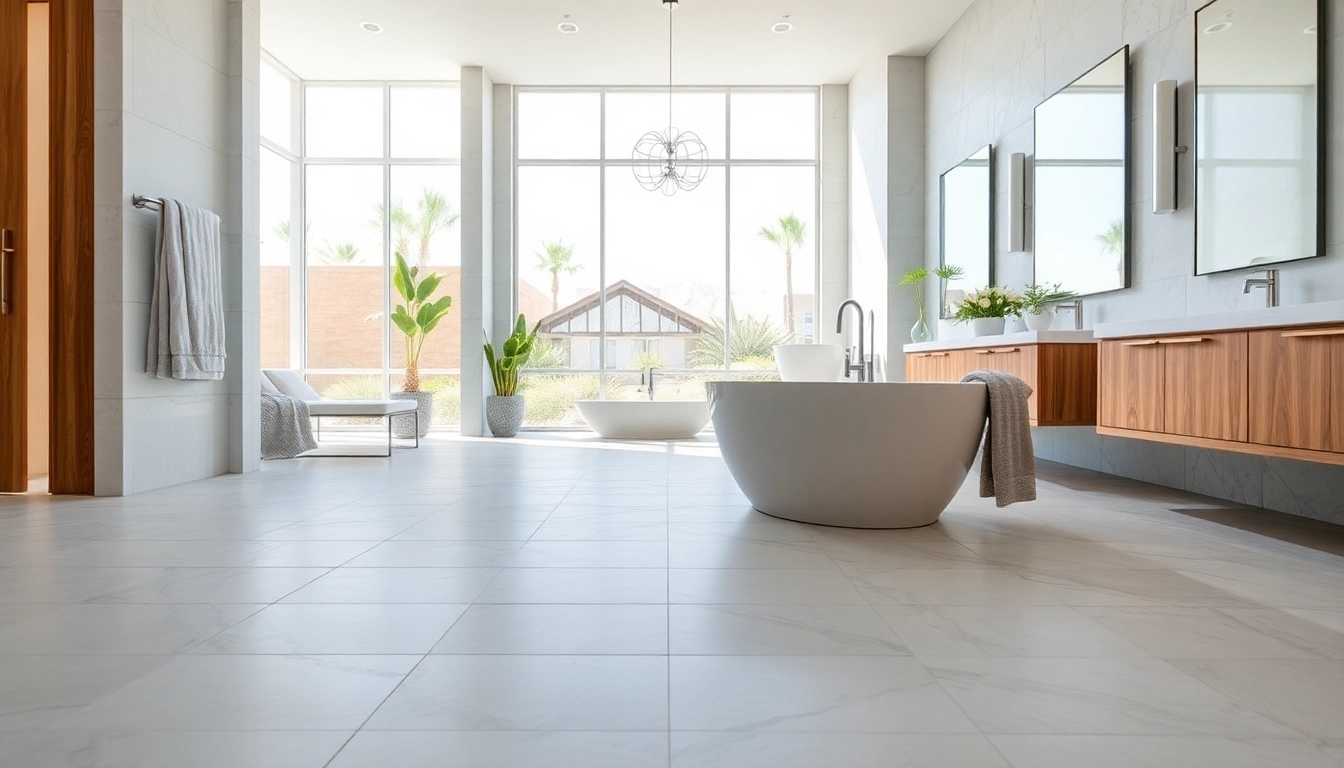 Beautiful bathroom remodeling Palm Springs with modern design elements and natural lighting.