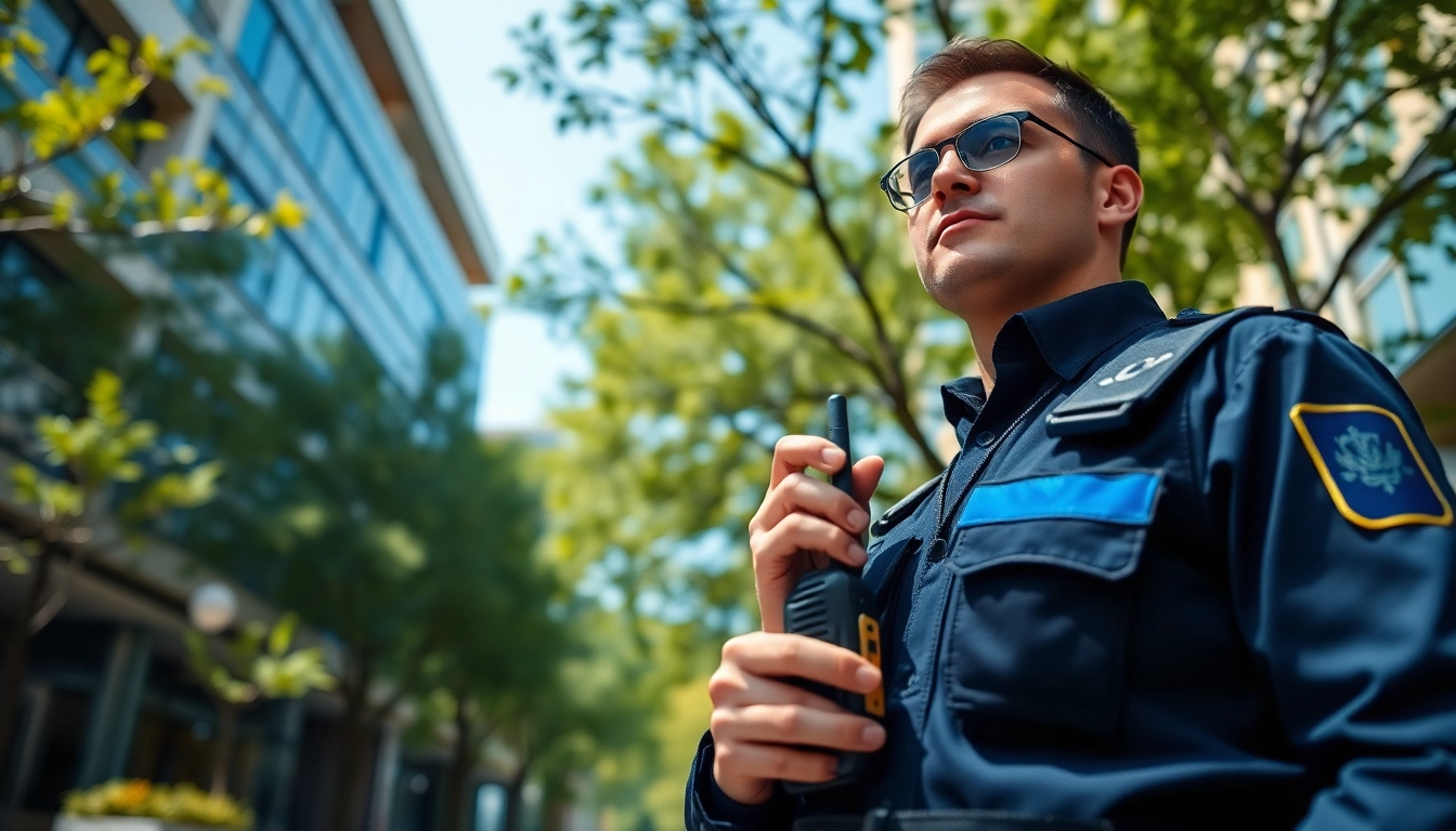 Enhance your understanding of security services Liverpool with this professional security personnel in an urban environment.