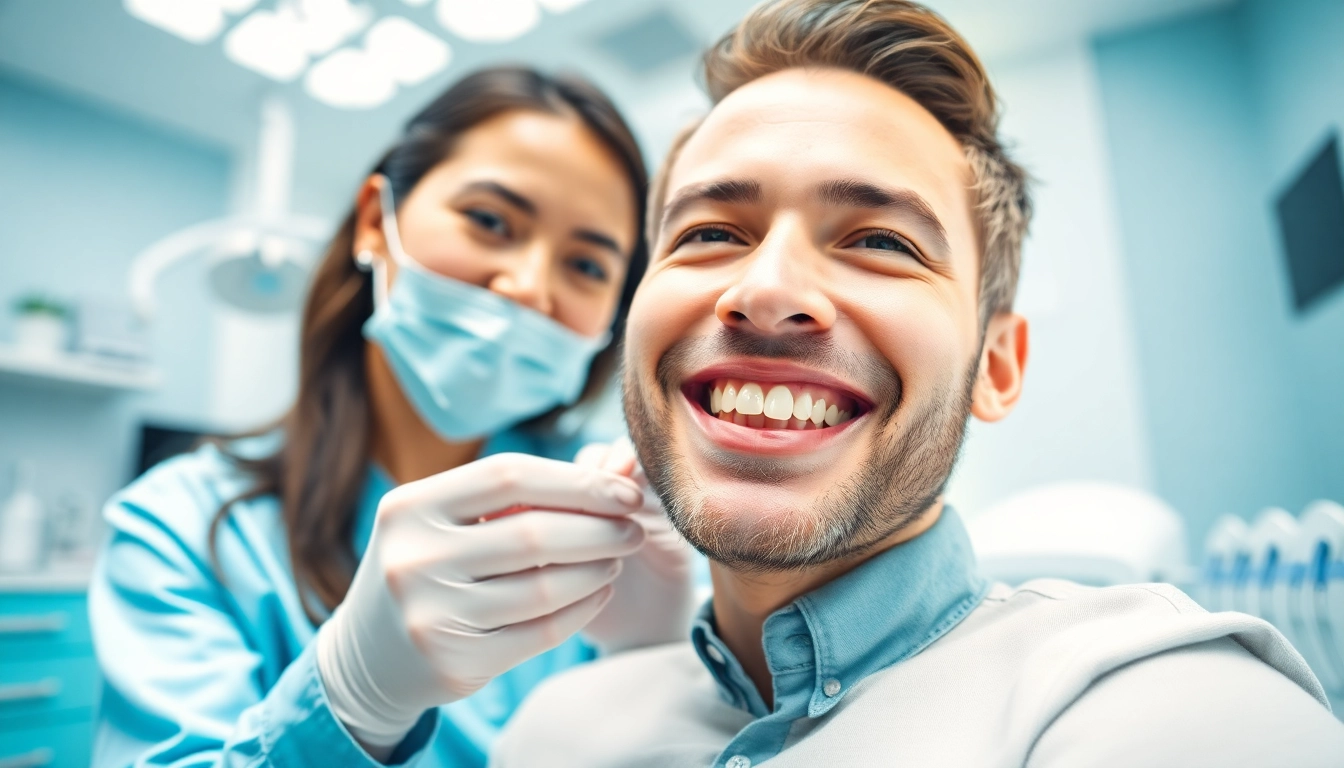 Grand Strand Smile Spotlight showcases a happy patient receiving braces from a skilled orthodontist in a modern dental clinic.