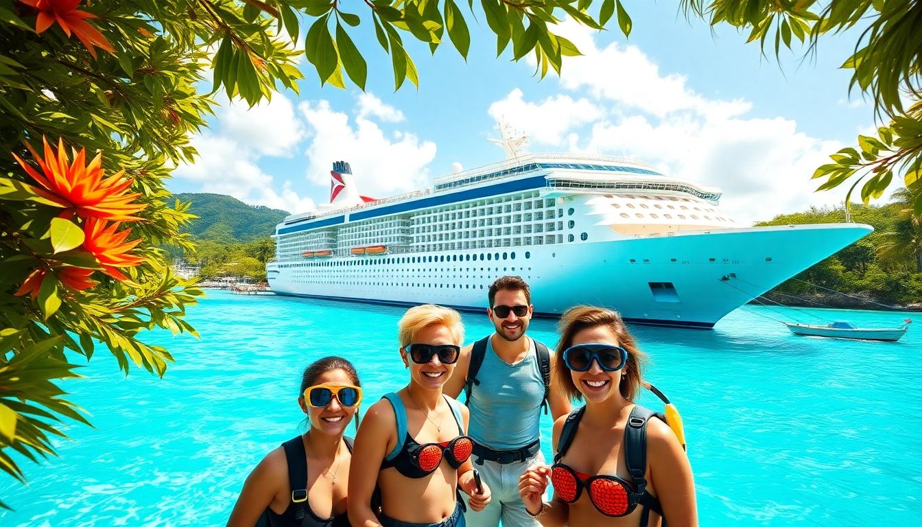 Enjoy Belize Norwegian Cruise ship tours with tourists excited for adventures in a tropical paradise.