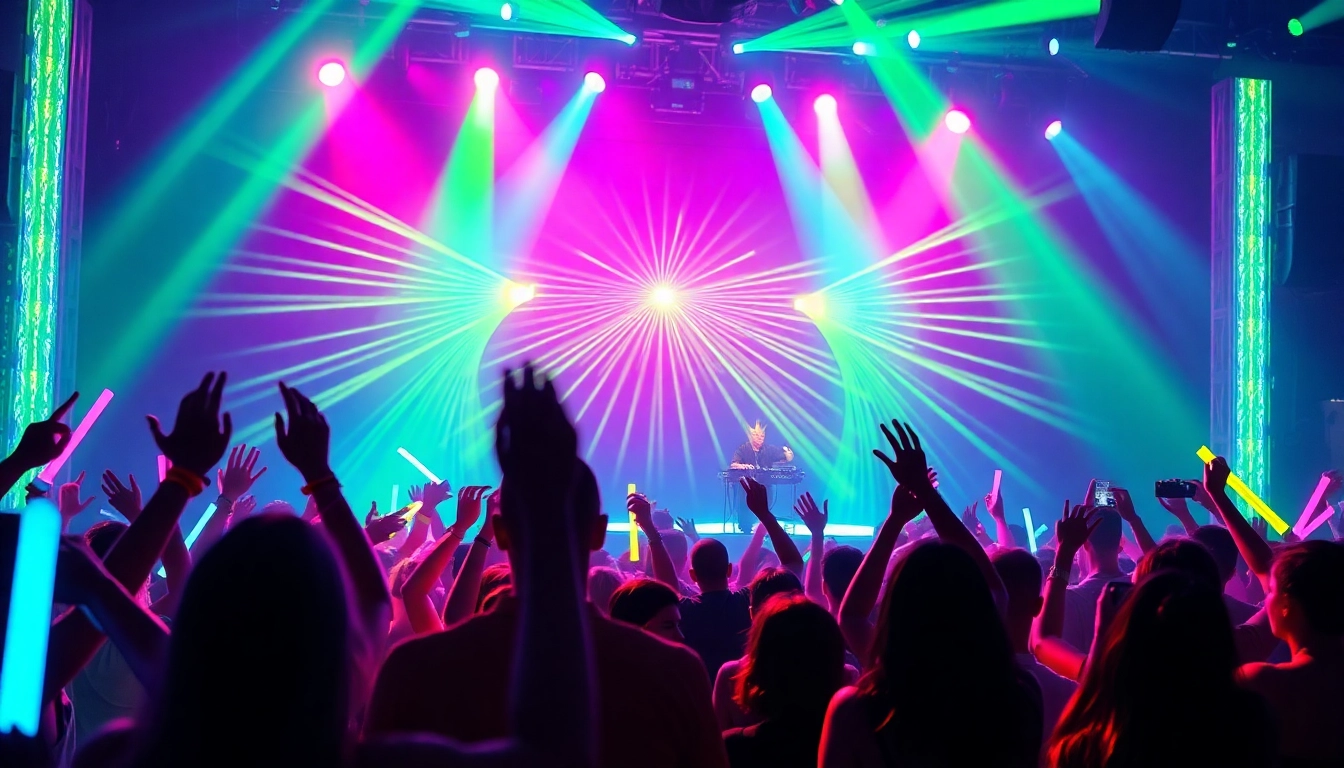 Dancers enjoying a Miami rave under vibrant neon lights, capturing the festival's energetic atmosphere.