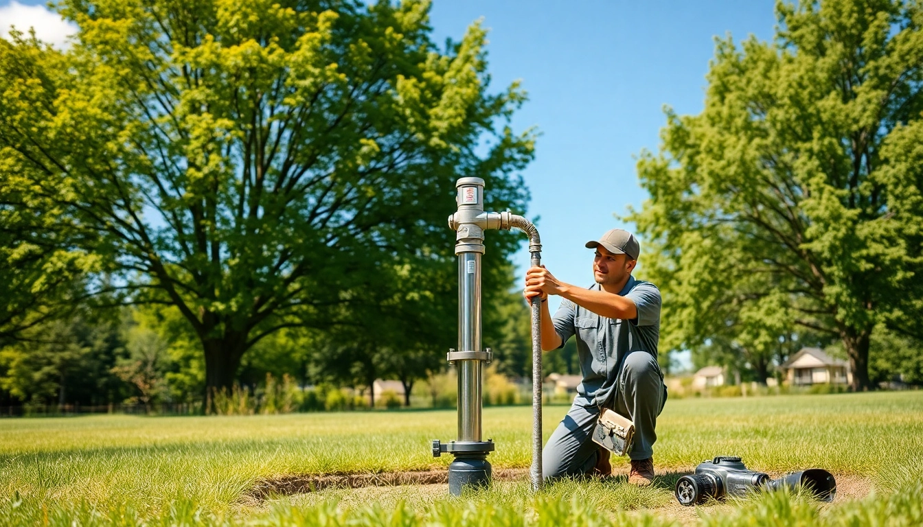 Well pump replacement Lacey WA service professional installing a pump in a tranquil landscape.