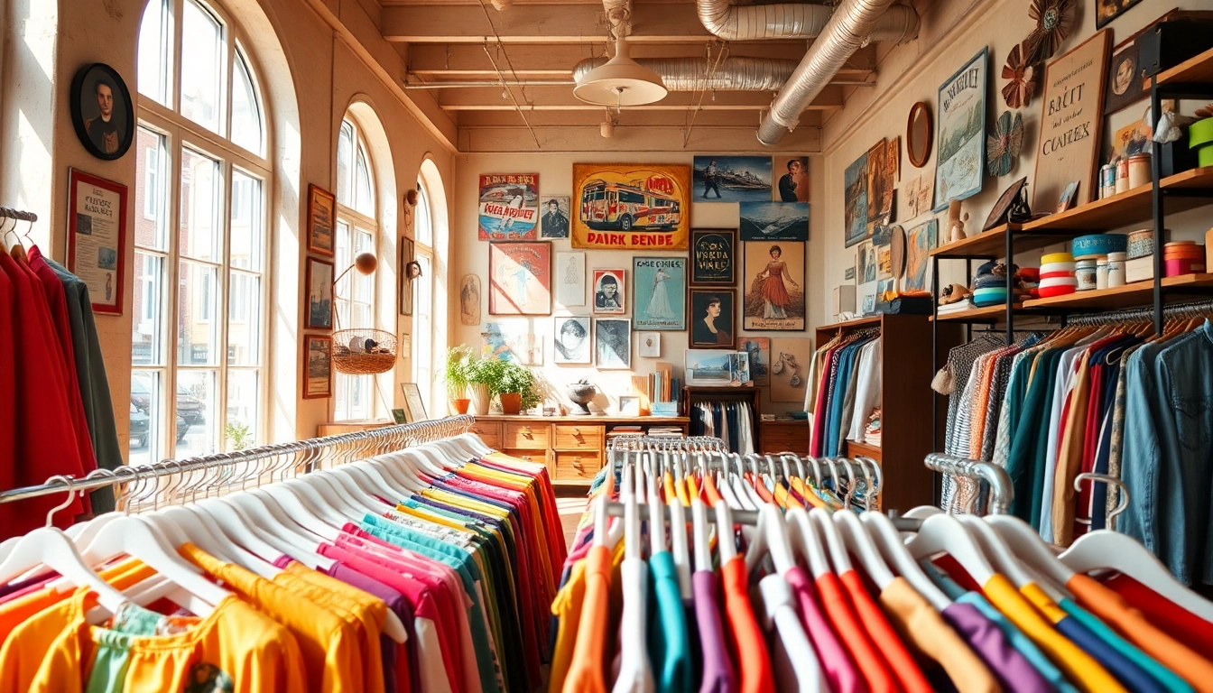 Browse unique vintage shop Copenhagen with colorful displays and warm ambiance.