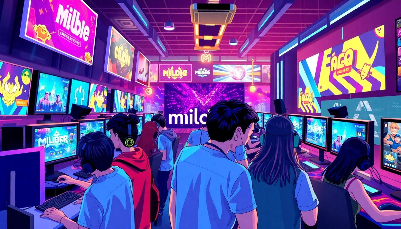 Gamer enjoying an interactive experience with mild88 in a vibrant online gaming setting.