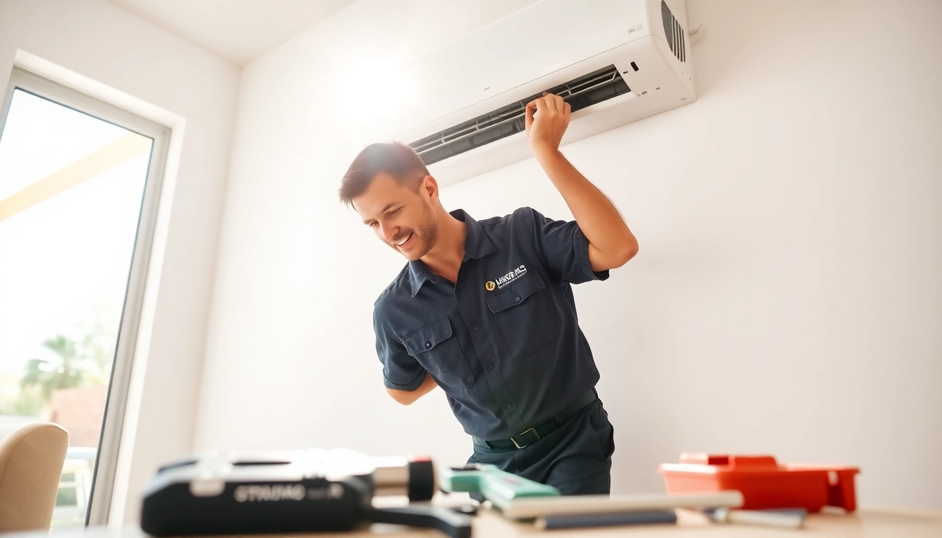 Maintain optimal Scottsdale AC performance with expert technician assisting an air conditioning unit.